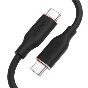 Anker 643 USB-C to USB-C Cable (Flow, 3ft Silicone) - PowerLine III Flow — Anker — Câble de charge USB-C — Noir Minuit